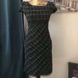 ❌SOLD❌Vintage Empire Waist Tweed Lace Dress XS